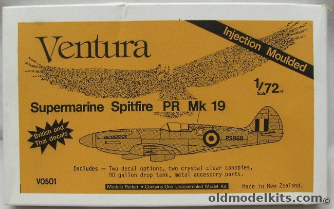 Ventura 1/72 Supermarine Spitfire PR Mk19 - RAF PS888 (Last Operational Spitfire Mission with the RAF) or Thai Air Force, V0501 plastic model kit